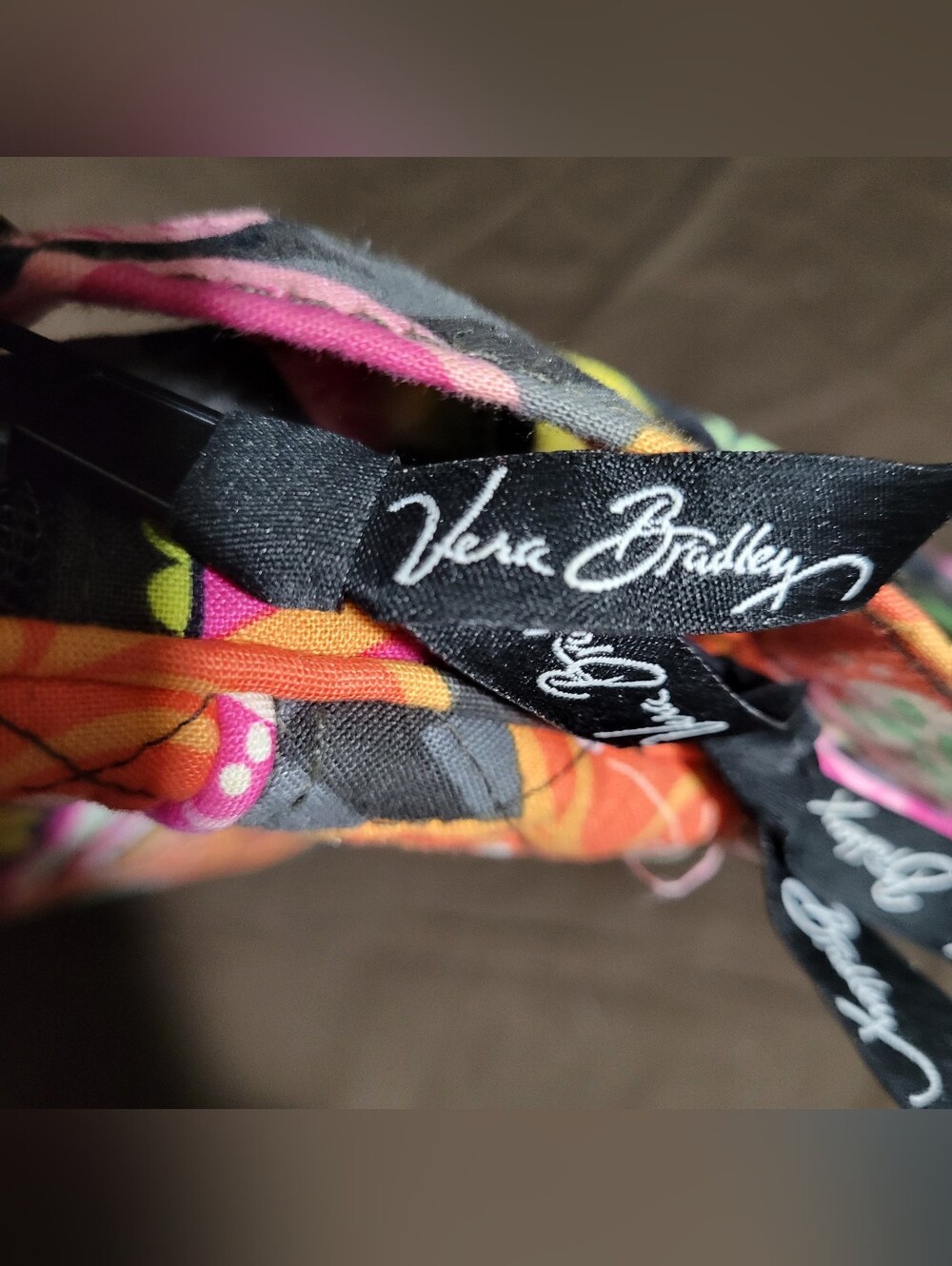 Vera Bradley Quilted Floral Crossbody - Gray with Pink, Orange & Green - Picture 4 of 4